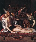 ALLORI Alessandro The Body of Christ with Two Angels oil